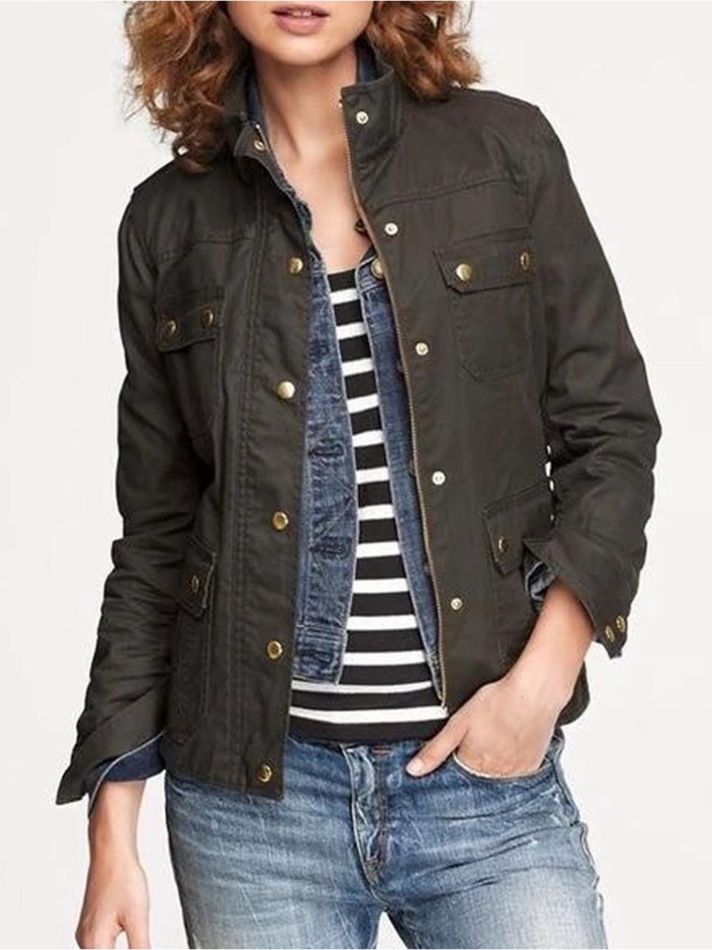 J. Crew Downtown Dark Olive Utility Field Jacket